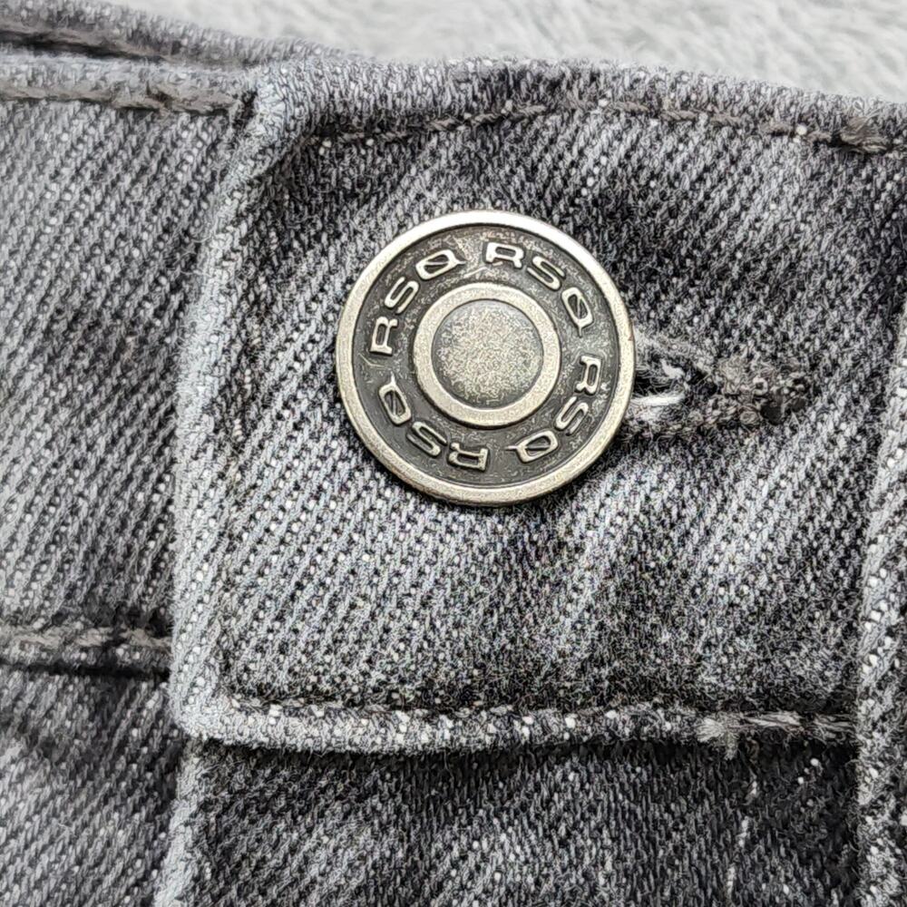 RSQ Jeans Womens Size 25 Gray 90s‎ Jean High Rise Tapered Leg Distressed Relaxed - Picture 2 of 13